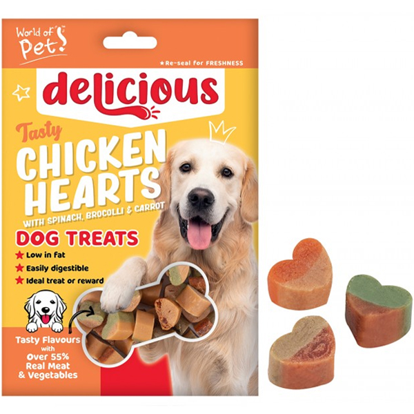 World Of Pets Chicken And Vegetable Hearts Dog Treats