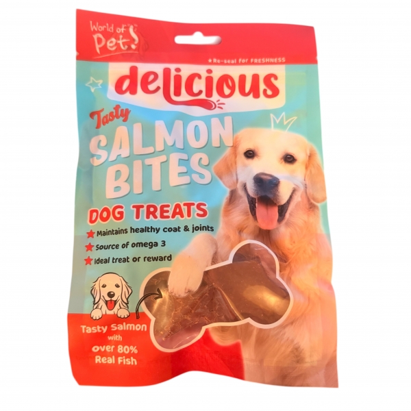 World Of Pets Salmon Bites Dog Treats 12 Pack