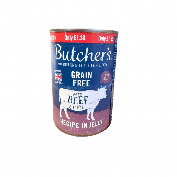 Butchers Nourishing Food for Dogs with Beef And Liver In Jelly 400g